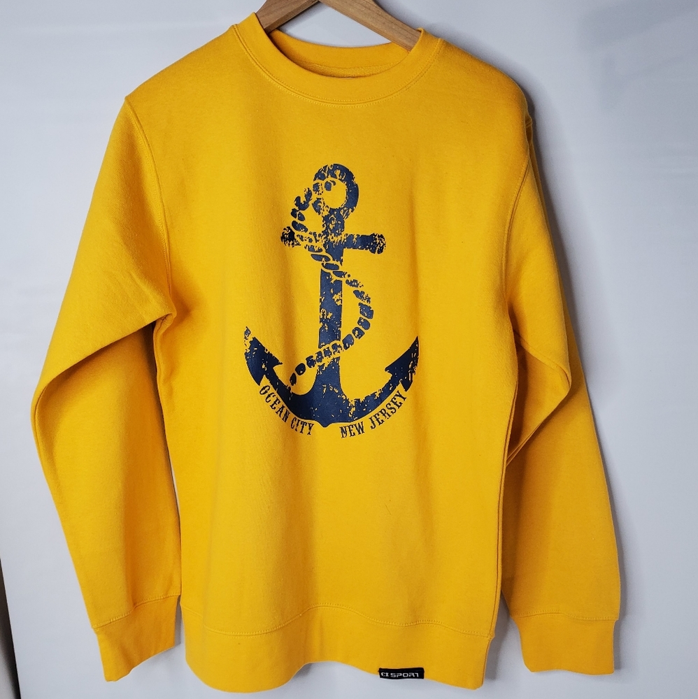 Ocean City Anchor Yellow sweatshirt size small